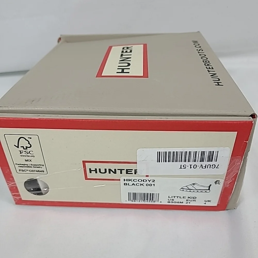 NEW Hunter Cody Lug Sole Black Waterproof Slip On Shoes Puffer Toddler Sz 5T - Picture 7 of 7